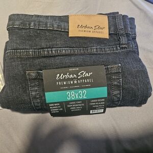 Men's Relaxed Dark Wash Jeans - 38x32